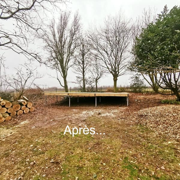 Aménagement extérieur en bois par Le Wood Gang : Nouvelle technique de fondation utilisée (et validée) par Le Wood Gang 😎👌