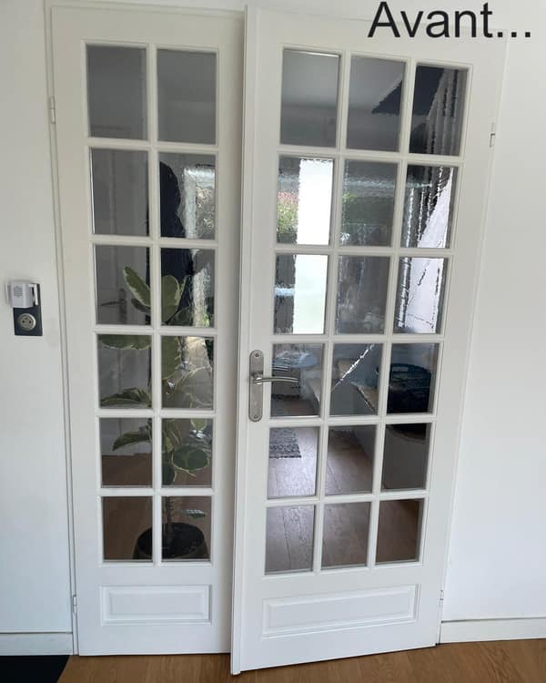 Porte ou verrière en bois sur mesure par Le Wood Gang : Un joli travail de restauration pour cette porte vitrée des 80's 🕺🥳