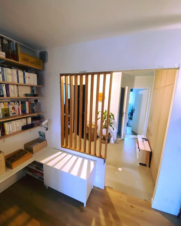 Porte ou verrière en bois sur mesure par Le Wood Gang : Joli exemple d'utilisation de nos planches de chêne 😁👌