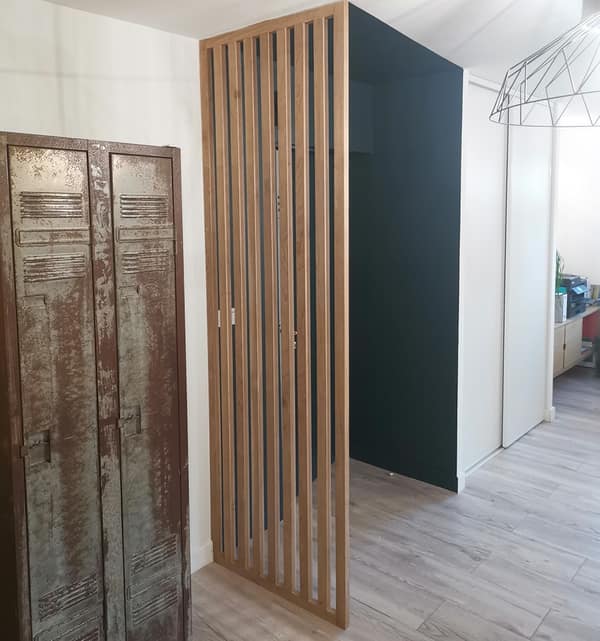 Porte ou verrière en bois sur mesure par Le Wood Gang : Réalisation d'un claustra en chêne massif sur-mesure !