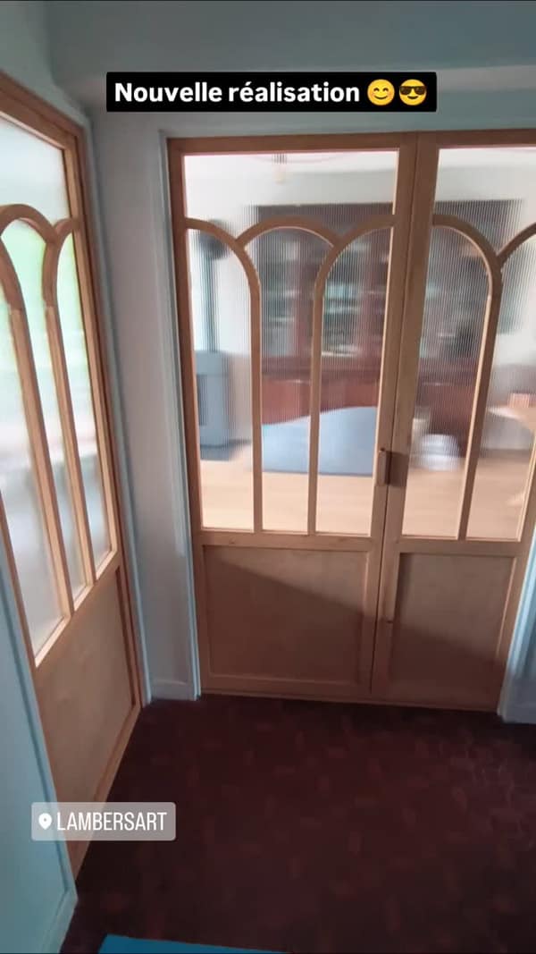 Porte ou verrière en bois sur mesure par Le Wood Gang : Nouvelle réalisation à , portes vitrées sur-mesure fabriquées dans notre atelier de
